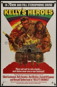 9p457 KELLY'S HEROES 1sh 1970 Clint Eastwood, Telly Savalas, Don Rickles, Donald Sutherland in 70MM