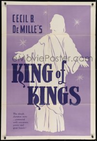 9p467 KING OF KINGS 1sh R1960s Cecil B. DeMille silent Biblical epic, the picture of pictures!