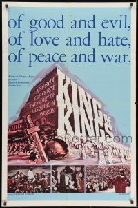 9p468 KING OF KINGS style A 1sh 1961 Nicholas Ray Biblical epic, Jeffrey Hunter as Jesus!