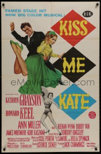 9p473 KISS ME KATE 2D 1sh 1953 great image of Howard Keel spanking Kathryn Grayson, Ann Miller!