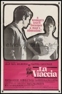 9p478 LA VIACCIA 1sh 1962 La Viaccia, art of Jean Paul Belmondo & Claudia Cardinale!