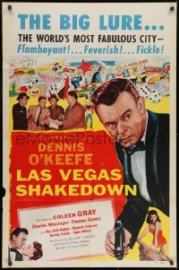 9p486 LAS VEGAS SHAKEDOWN 1sh 1955 gambling Dennis O'Keefe in the world's most fabulous city!