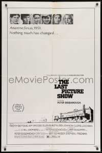 9p492 LAST PICTURE SHOW 1sh 1971 Peter Bogdanovich, Jeff Bridges & Cybill Shepherd!