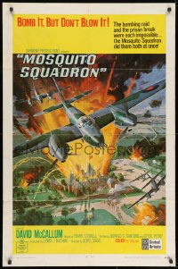 9p580 MOSQUITO SQUADRON 1sh 1969 David McCallum, cool Bob McCall WWII bomber art!