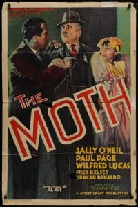 9p581 MOTH 1sh 1934 great art of pretty Sally O'Neil, Paul Page, Wilfredo Lucas, ultra rare!
