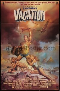 9p601 NATIONAL LAMPOON'S VACATION studio style 1sh 1983 Chevy Chase and cast by Boris Vallejo!