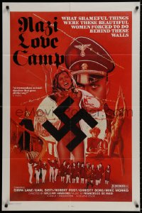 9p604 NAZI LOVE CAMP 1sh 1977 classic bad taste image of tortured girls & swastika!