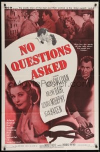 9p620 NO QUESTIONS ASKED 1sh 1951 treacherous Arlene Dahl is a double-crossing doll, Barry Sullivan