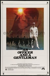9p633 OFFICER & A GENTLEMAN 1sh 1982 Richard Gere & Debra Winger in love & in the U.S. Navy!