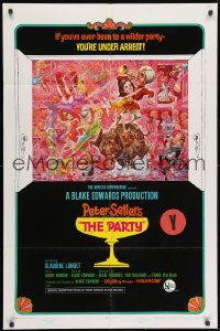 9p660 PARTY style B 1sh 1968 Peter Sellers, Blake Edwards, great art by Jack Davis!