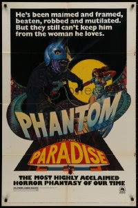 9p669 PHANTOM OF THE PARADISE revised 1sh 1974 Brian De Palma, different artwork by Richard Corben!