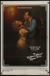 9p687 POSTMAN ALWAYS RINGS TWICE 1sh 1981 art of Jack Nicholson & Jessica Lange by Rudy Obrero!