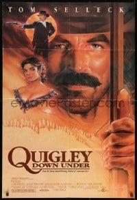 9p705 QUIGLEY DOWN UNDER 1sh 1991 art of Tom Selleck & Laura San Giacomo by Chorney!