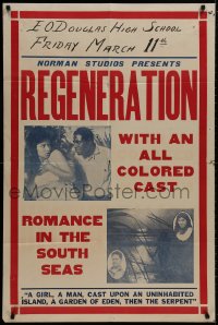 9p718 REGENERATION 1sh 1923 beauty Stella Mayo, romance at sea with all-colored cast!