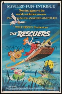 9p720 RESCUERS 1sh 1977 Disney mouse mystery adventure cartoon from depths of Devil's Bayou!