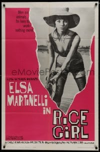 9p727 RICE GIRL 1sh 1963 La Risaia, Folco Lulli, sexy fieldworker Elsa Martinelli!