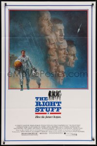 9p729 RIGHT STUFF 1sh 1983 great Tom Jung montage art of the first NASA astronauts!