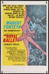 9p749 ROYAL BALLET 1sh 1960 artwork of incomparable ballerina Margot Fonteyn!