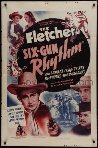 9p786 SIX-GUN RHYTHM 1sh 1939 Tex Fletcher, Joan Barclay, Sam Newfield western!