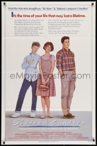 9p787 SIXTEEN CANDLES 1sh 1984 Molly Ringwald, Anthony Michael Hall, directed by John Hughes!