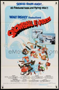 9p791 SNOWBALL EXPRESS 1sh R1974 Walt Disney, Dean Jones, wacky winter fun art!
