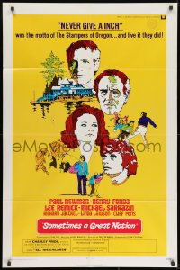 9p798 SOMETIMES A GREAT NOTION int'l 1sh 1971 art of Paul Newman, Henry Fonda, Remick & Sarrazin!