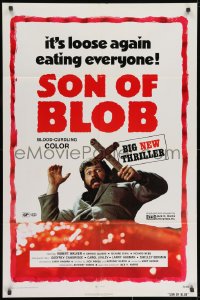 9p799 SON OF BLOB 1sh 1972 wacky horror sequel, different image, re-titled Beware the Blob!