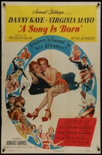 9p801 SONG IS BORN style A 1sh 1948 Danny Kaye, Virginia Mayo, Howard Hawks