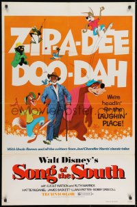 9p802 SONG OF THE SOUTH 1sh R1973 Walt Disney, Uncle Remus, Br'er Rabbit & Br'er Bear!