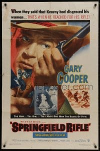 9p804 SPRINGFIELD RIFLE 1sh 1952 cool close-up artwork of Gary Cooper with rifle!