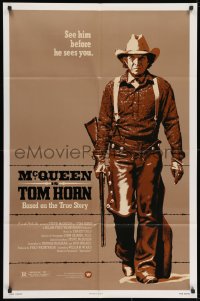 9p896 TOM HORN 1sh 1980 see cowboy Steve McQueen in the title role before he sees you!