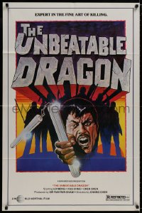 9p919 UNBEATABLE DRAGON 1sh 1978 Chang Cheh, cool martial arts artwork!
