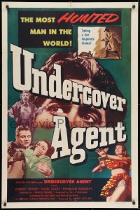 9p920 UNDERCOVER AGENT 1sh 1953 Vernon Sewell's Counterspy, the most hunted man in the world!