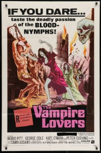 9p930 VAMPIRE LOVERS 1sh 1970 Hammer, taste the deadly passion of the blood-nymphs if you dare!