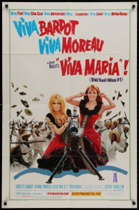9p938 VIVA MARIA style A 1sh 1965 Louis Malle, sexiest French babes Brigitte Bardot & Jeanne Moreau!