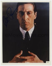 9r663 AL PACINO signed color 8x10 REPRO still 1990s looking severe with hands clasped on chest!