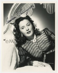 9r791 BARBARA STANWYCK signed 8x10 REPRO still 1980s c/u in bed wearing sexy sheer nightgown!
