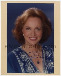 9r673 BEATRICE STRAIGHT signed color 8x10 REPRO still 1980s head & shoulders smiling portrait!