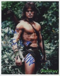 9r680 CASPER VAN DIEN signed color 8x10 REPRO still 1990s great portrait in loin cloth as Tarzan!