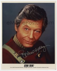 9r688 DEFOREST KELLEY signed color 8x10 REPRO still 1991 as Dr. Bones McCoy in Star Trek movies!