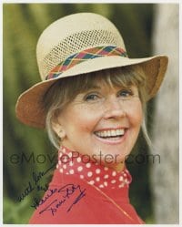 9r693 DORIS DAY signed color 8x10 REPRO still 1980s long after she retired wearing a hat!