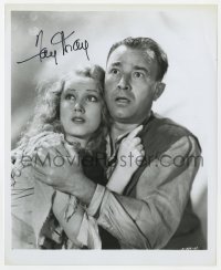 9r851 FAY WRAY signed 8.25x10 REPRO still 1980s scared portrait w/Robert Armstrong from King Kong!