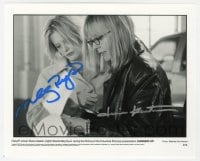 9r381 HANGING UP signed 8x10 still 2000 by BOTH Meg Ryan AND Diane Keaton, candid on the set!