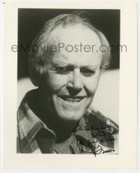 9r869 HENRY FONDA signed 8x10 REPRO still 1980s head & shoulders portrait late in his career!