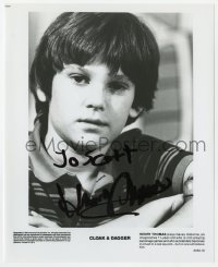 9r389 HENRY THOMAS signed 8x10 still 1984 great close up of the E.T. actor in Cloak and Dagger!