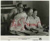 9r394 INGMAR BERGMAN signed 8x9.75 still 1976 great candid with Liv Ullmann in Face to Face!