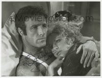 9r405 JAMES CAAN signed 7x9.25 still 1975 close up in bed with Barbra Streisand in Funny Lady!