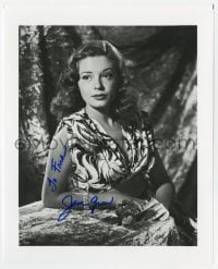 9r885 JANE GREER signed 8x10 REPRO still 1980s close up of the beautiful star wearing cool dress!