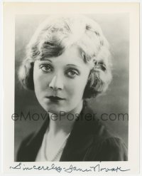 9r886 JANE NOVAK signed 8x10 REPRO still 1980s head & shoulders portrait of the silent actress!