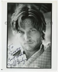 9r894 JEFF BRIDGES signed 8x10 REPRO still 1980s great youthful portrait of the leading man!